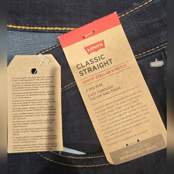 Levis Classic Straight Midrise Dark Wash Jeans Size 20W - Picture 5 of 8
